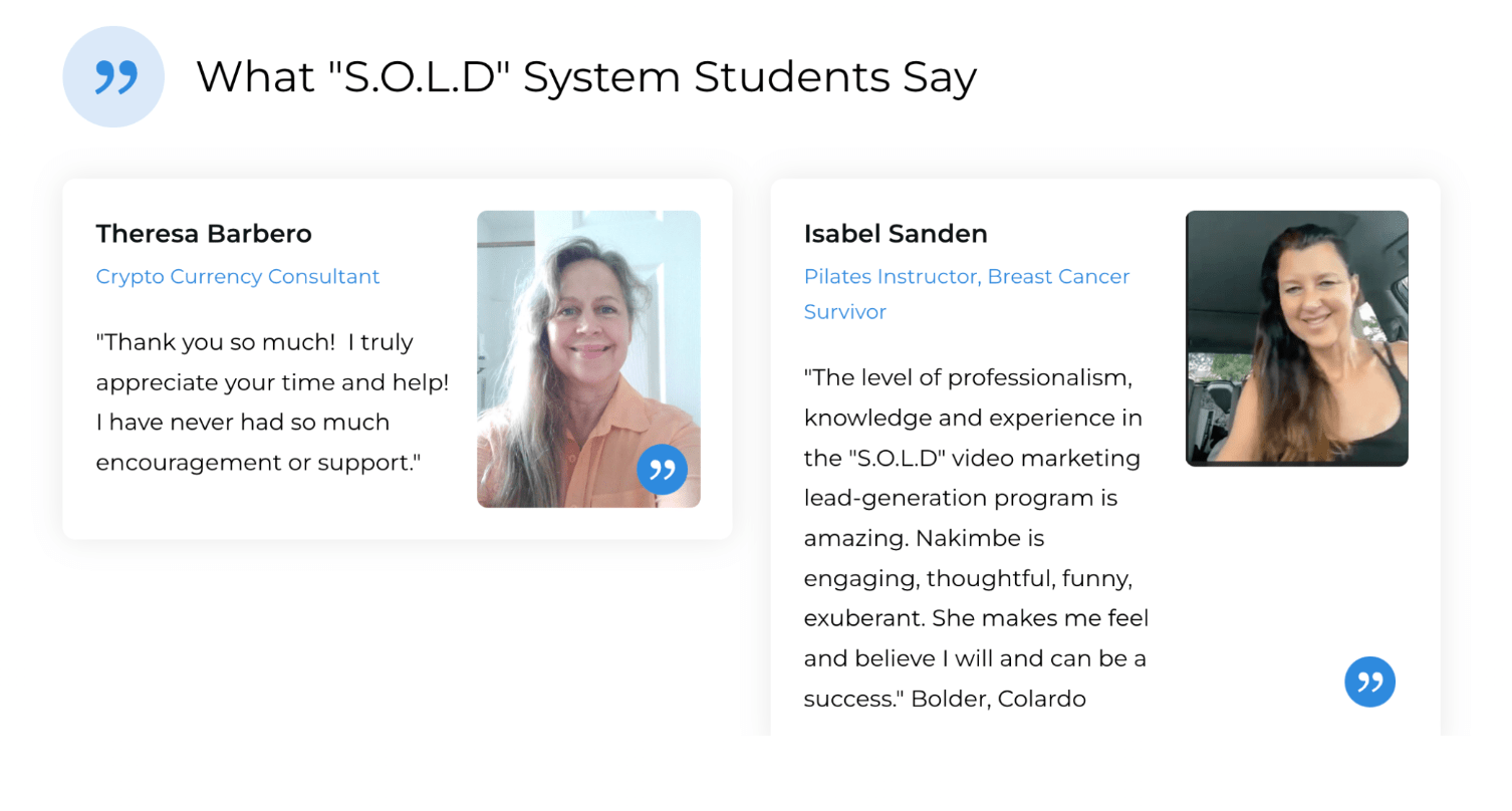 sold lead generation system student testimonials